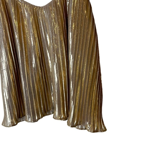Abercrombie & Fitch Gold Champagne Pleated Swing Tank Top - Picture 8 of 13